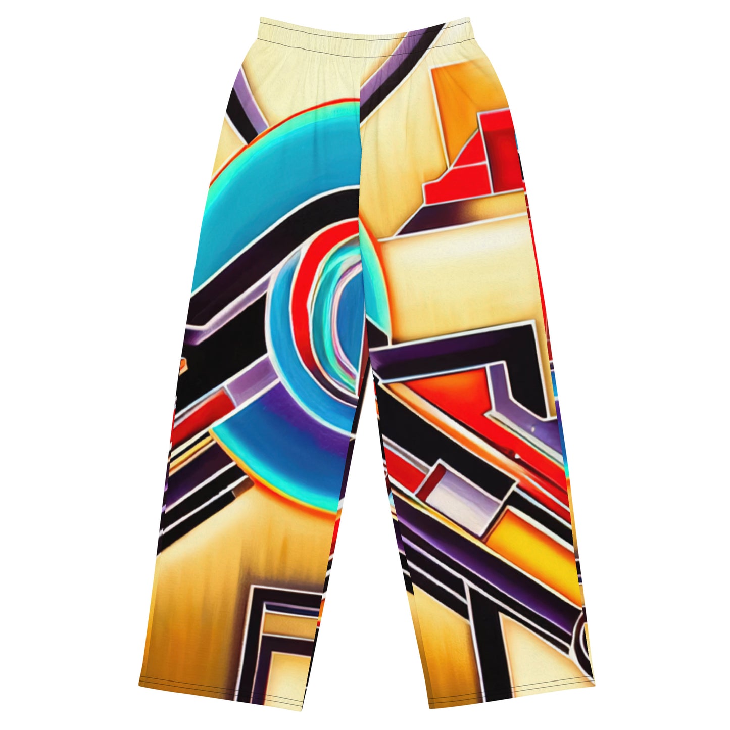 DMV 0572 Retro Art All-over print unisex wide-leg pants