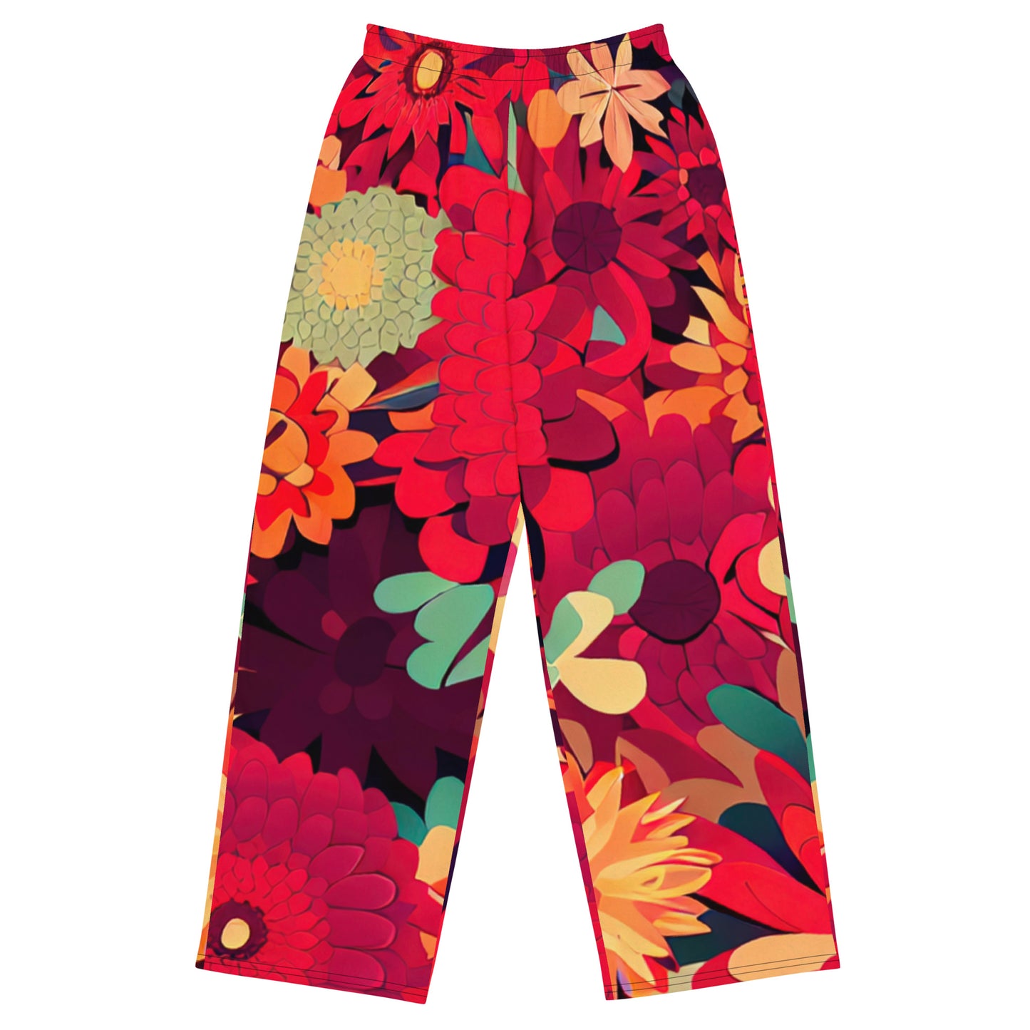 DMV 0485 Floral All-over print unisex wide-leg pants