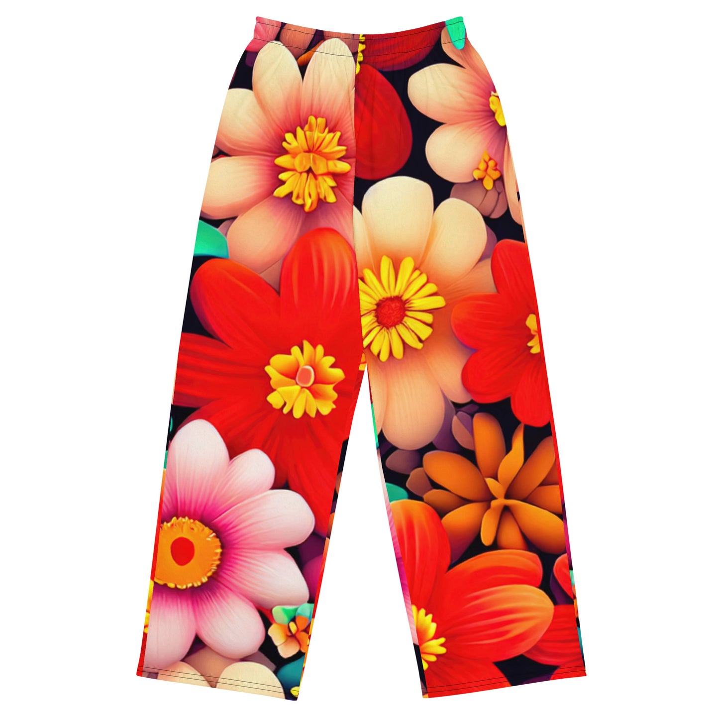 DMV 0324 Floral All-over print unisex wide-leg pants