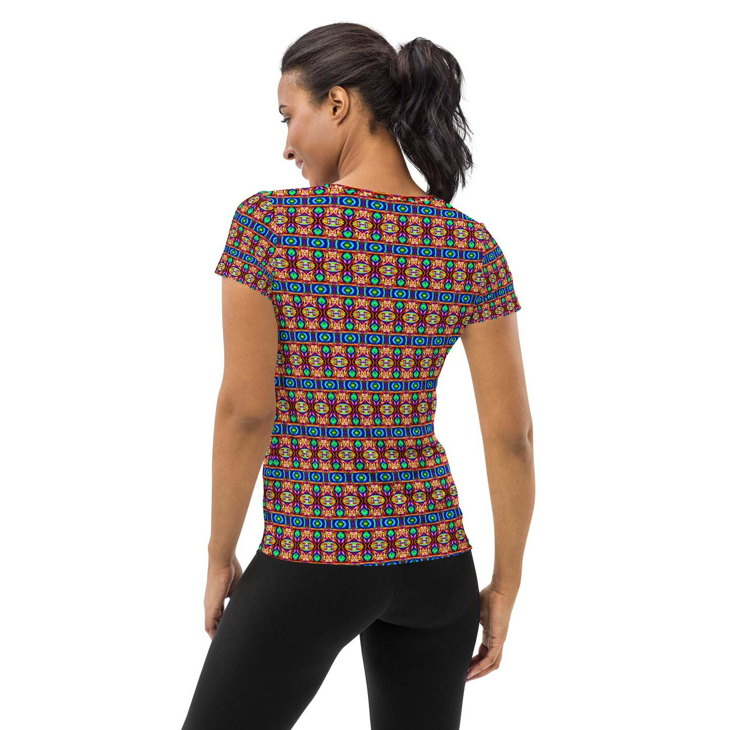 DMV 0245 Psy Artsy All-Over Print Women's Athletic T-shirt