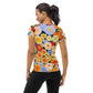 DMV 0004 Floral All-Over Print Women's Athletic T-shirt