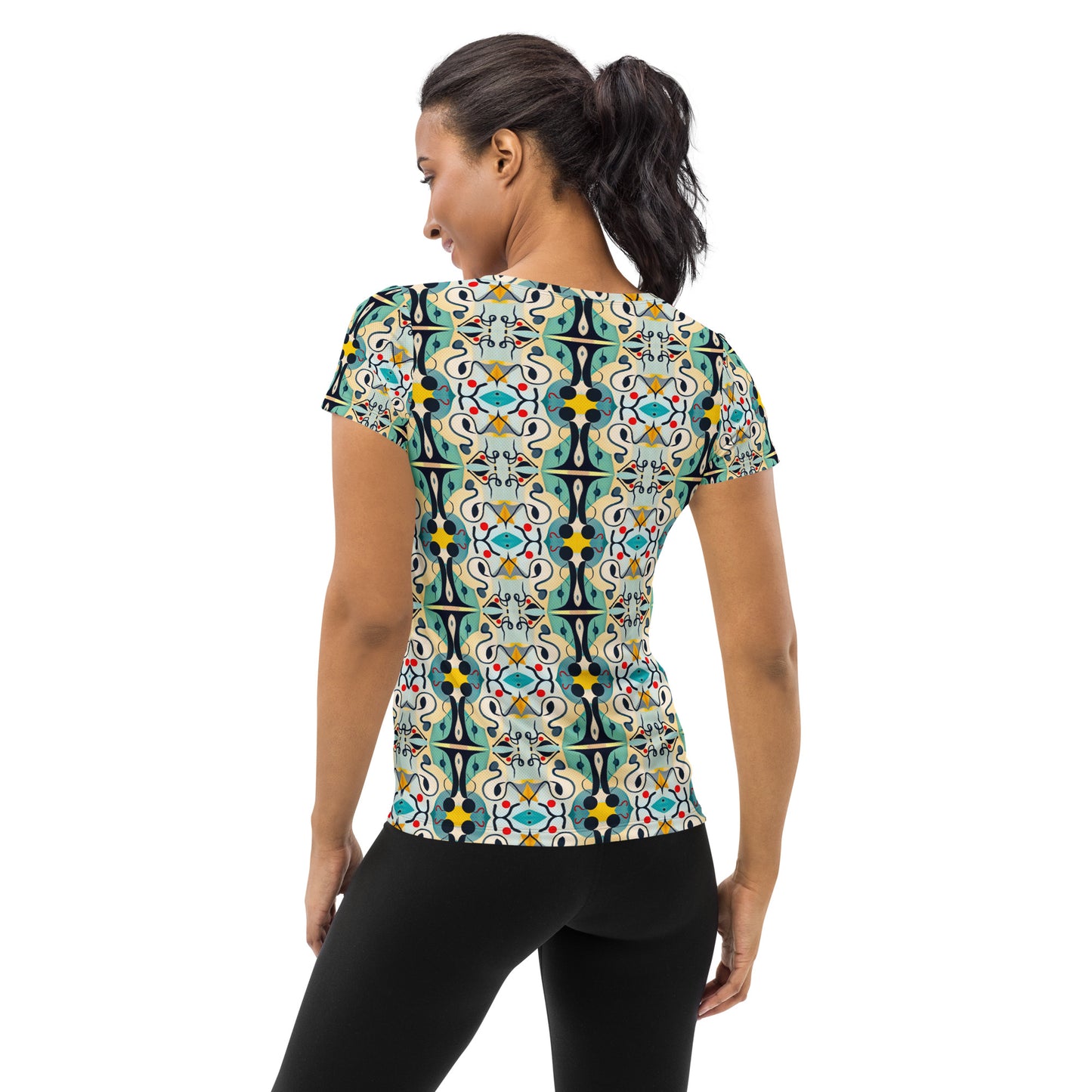 DMV 0076 Vintage Artsy All-Over Print Women's Athletic T-shirt