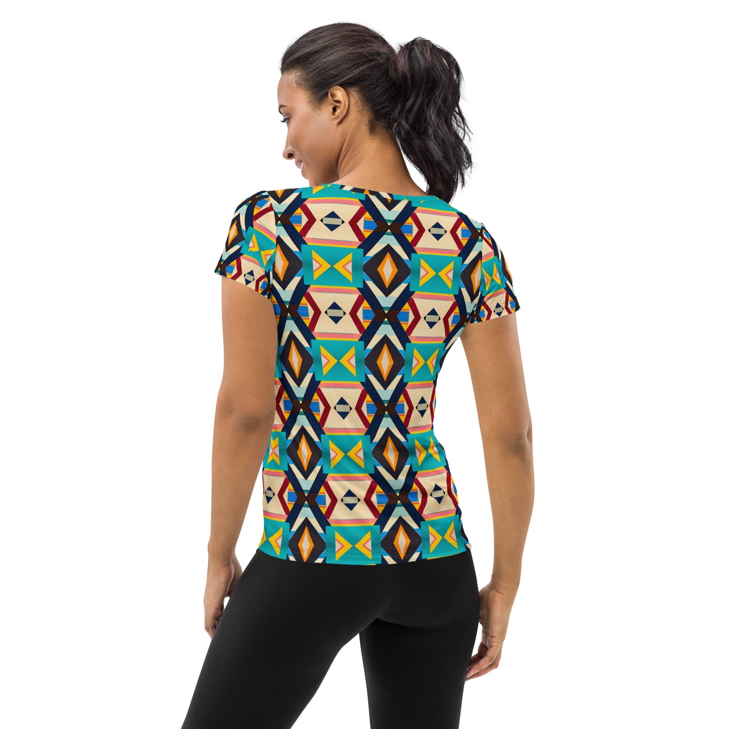 DMV 0111 Classic Boho All-Over Print Women's Athletic T-shirt