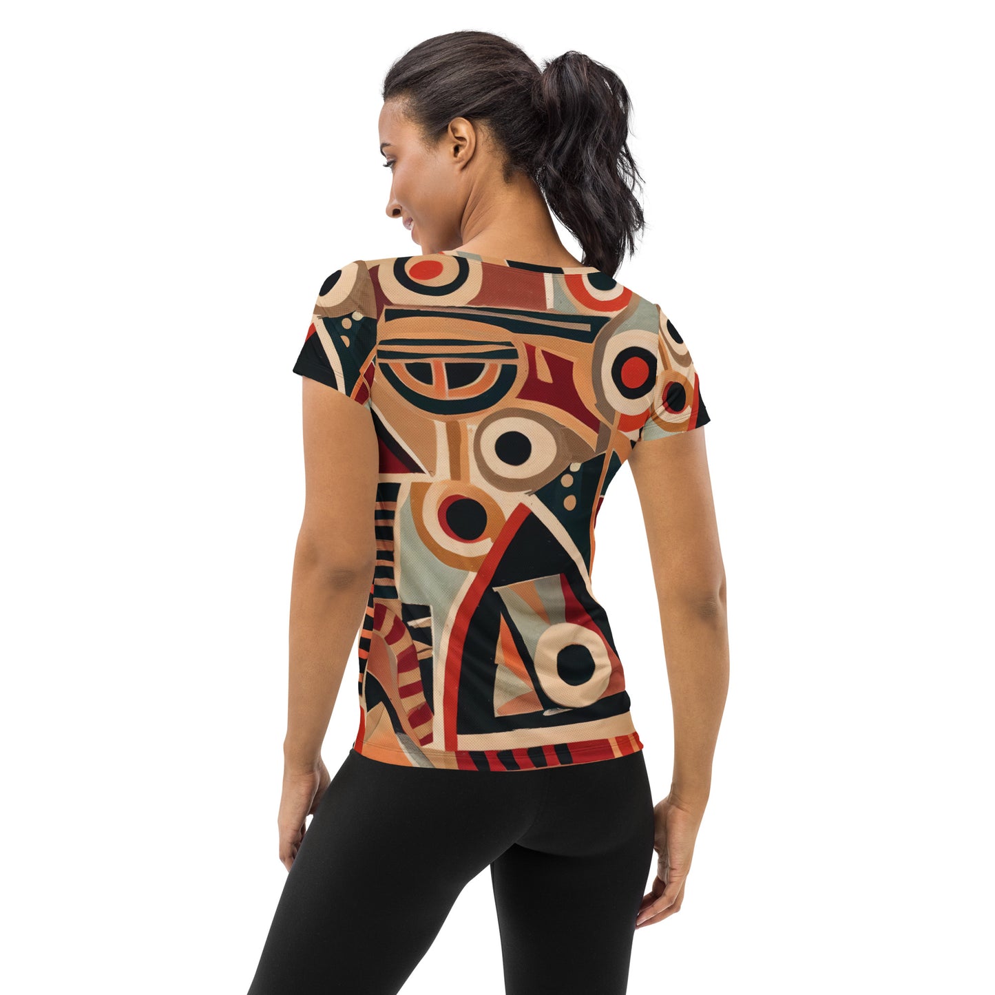 DMV 0217 Retro Art All-Over Print Women's Athletic T-shirt