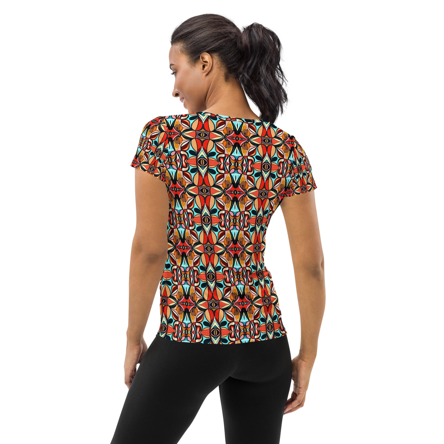 DMV 0210 Vintage Artsy All-Over Print Women's Athletic T-shirt