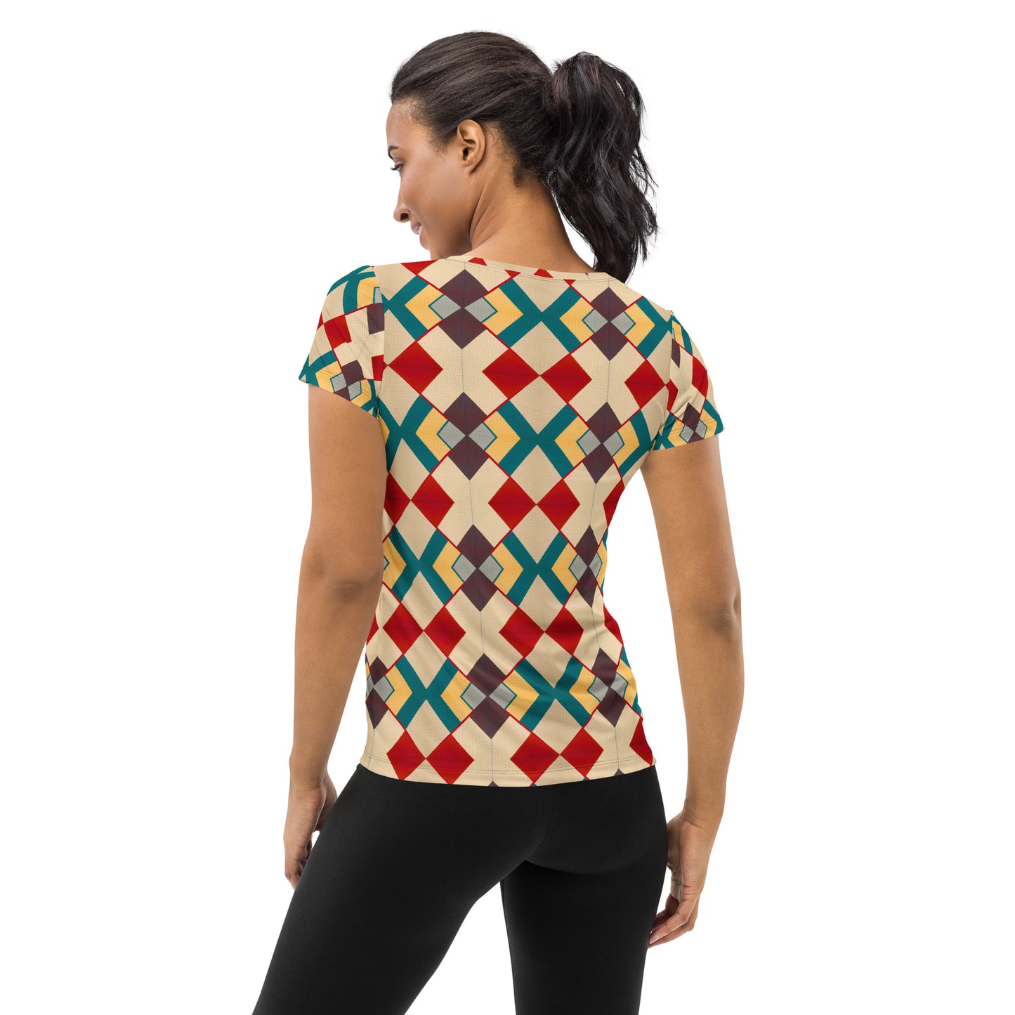 DMV 0129 Classic Boho All-Over Print Women's Athletic T-shirt