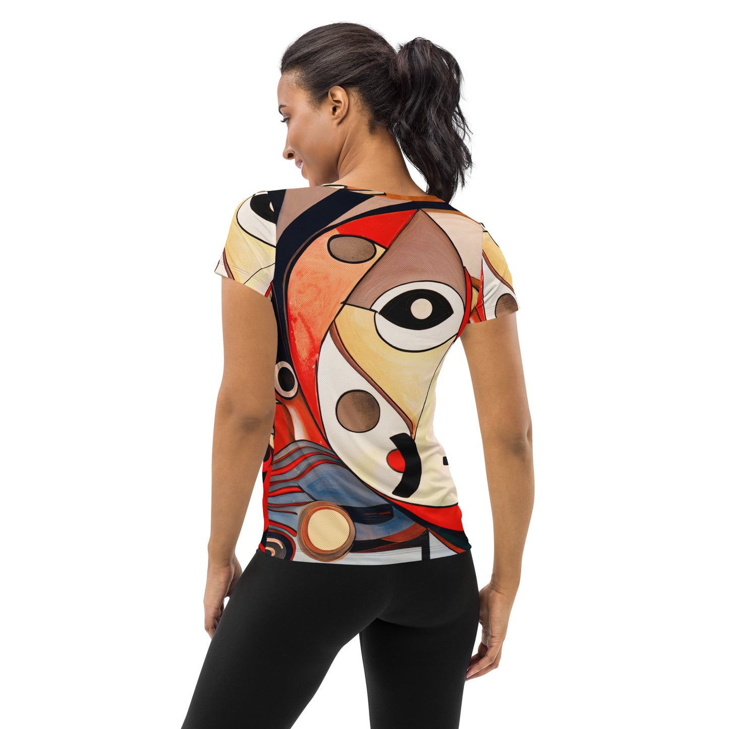 DMV 0214 Retro Art All-Over Print Women's Athletic T-shirt