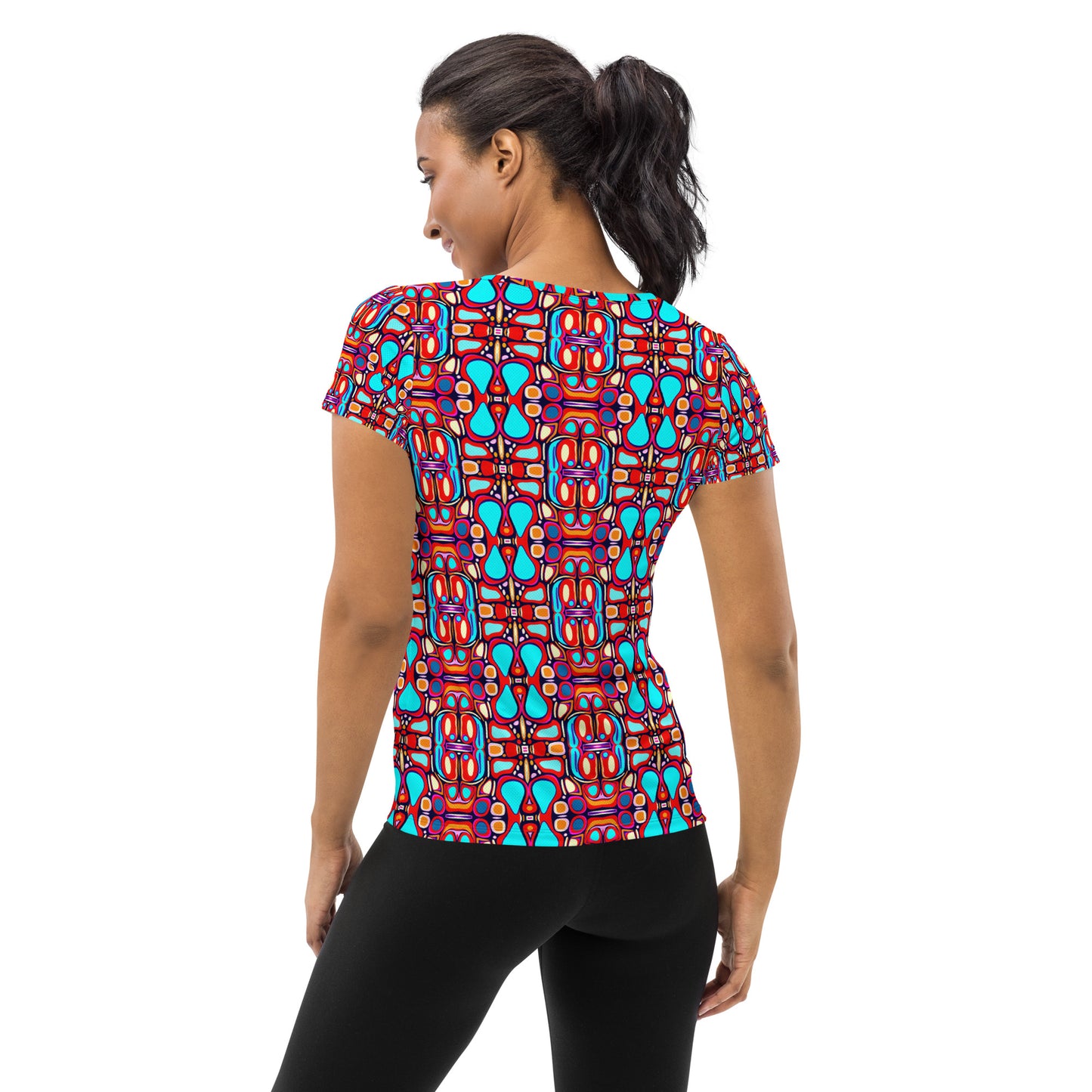 DMV 0094 Vintage Artsy All-Over Print Women's Athletic T-shirt