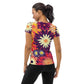 DMV 0097 Floral All-Over Print Women's Athletic T-shirt