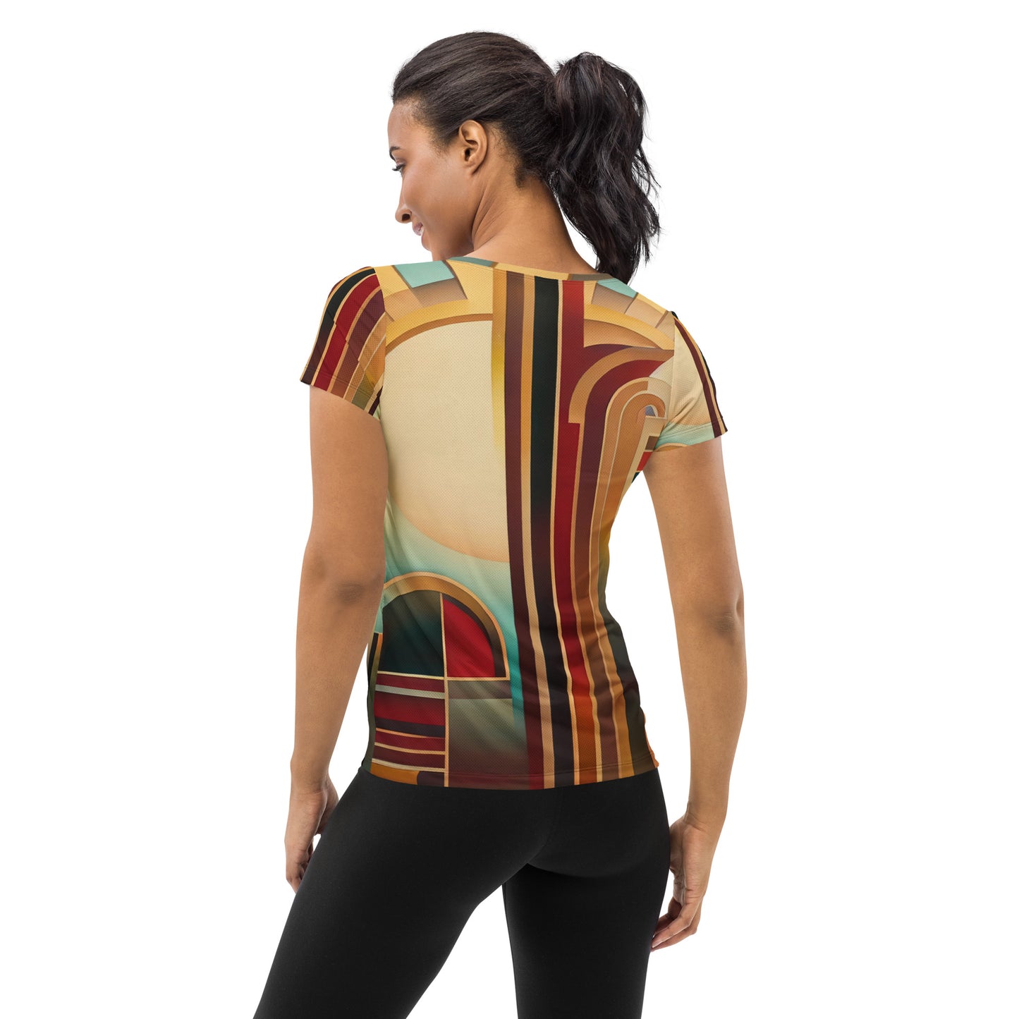 DMV 0165 Retro Art All-Over Print Women's Athletic T-shirt