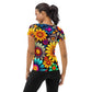 DMV 0158 Floral All-Over Print Women's Athletic T-shirt