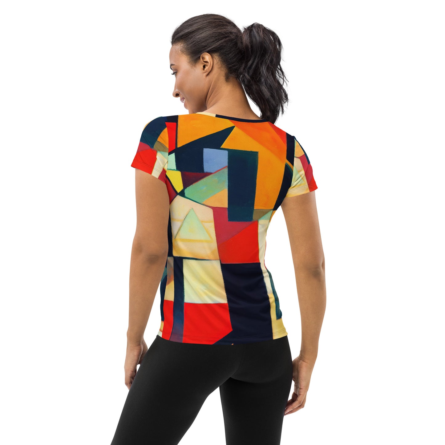 DMV 0096 Abstract Art All-Over Print Women's Athletic T-shirt