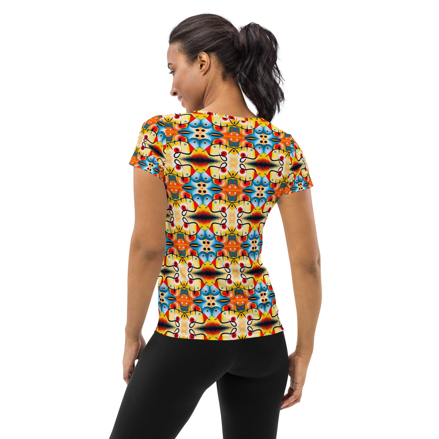 DMV 0103 Vintage Artsy All-Over Print Women's Athletic T-shirt