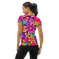 DMV 0136 Floral All-Over Print Women's Athletic T-shirt