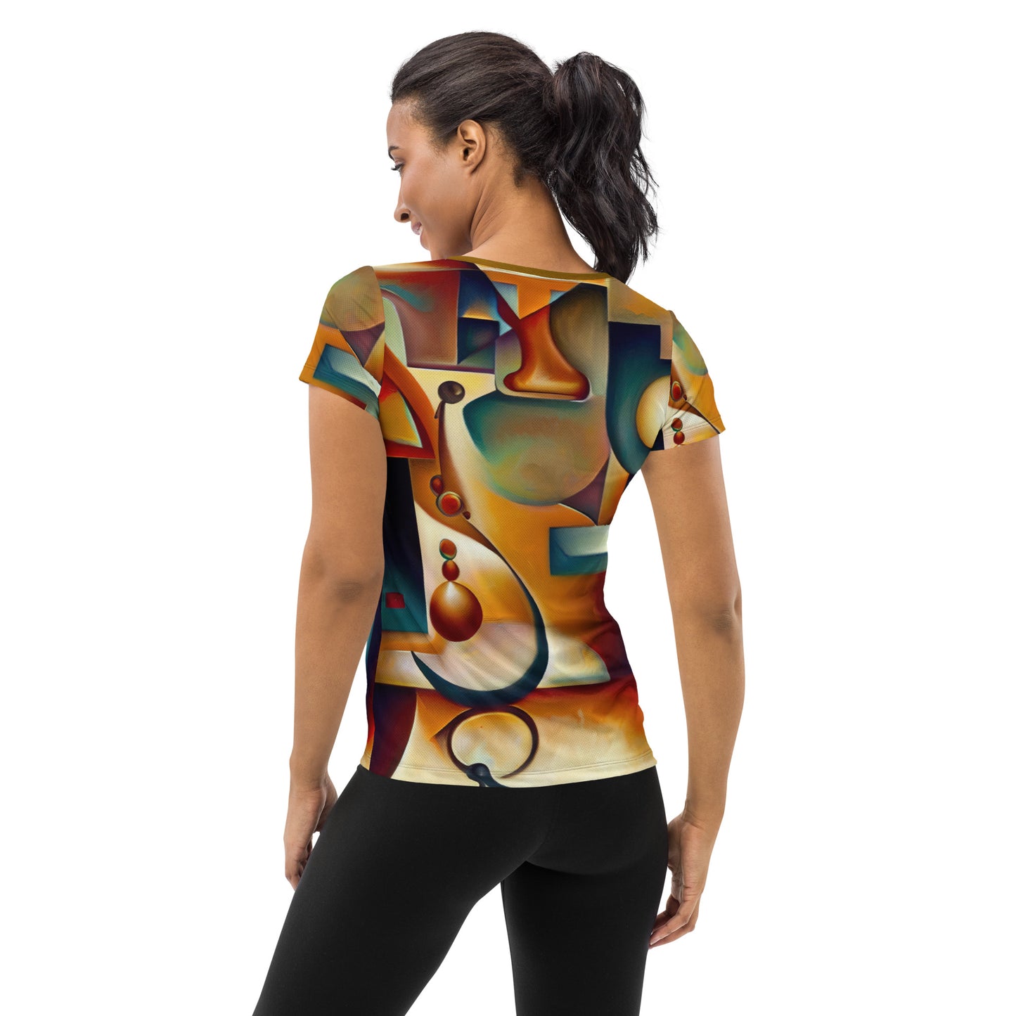 DMV 0143 Retro Art All-Over Print Women's Athletic T-shirt