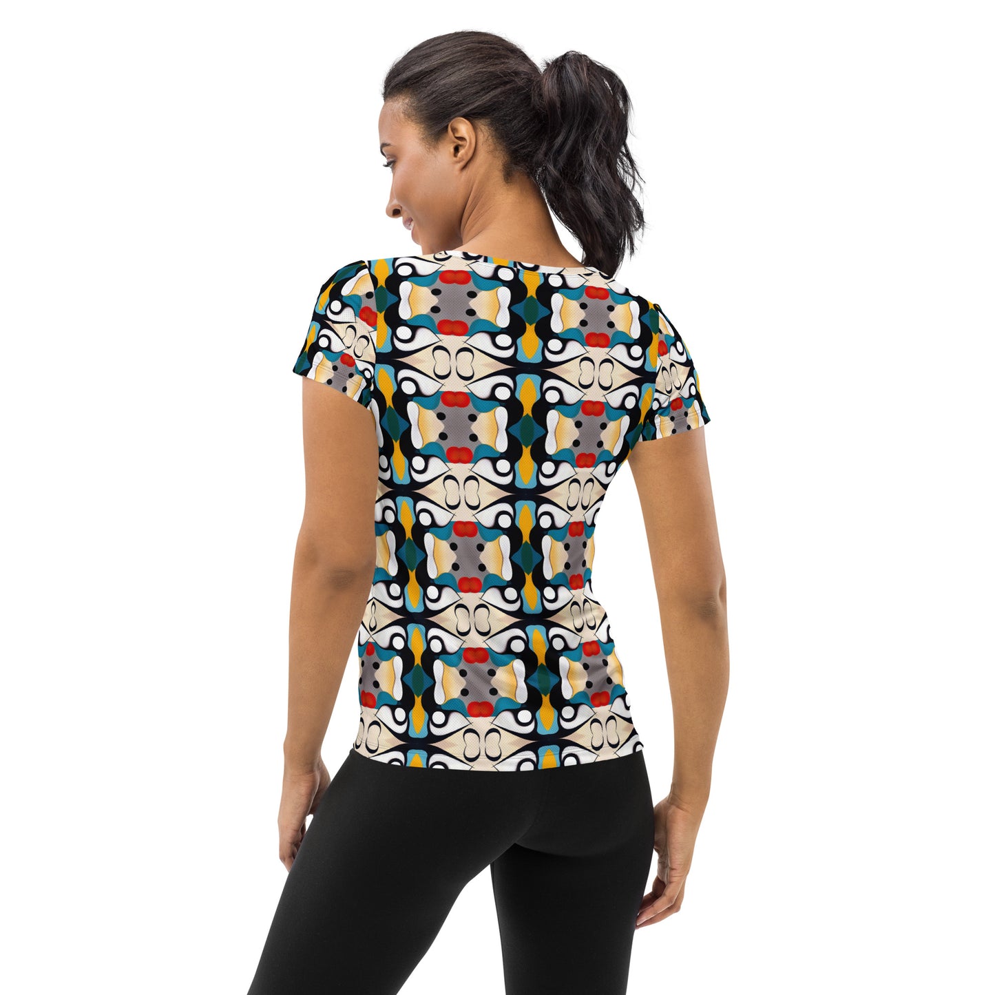 DMV 0139 Vintage Artsy All-Over Print Women's Athletic T-shirt