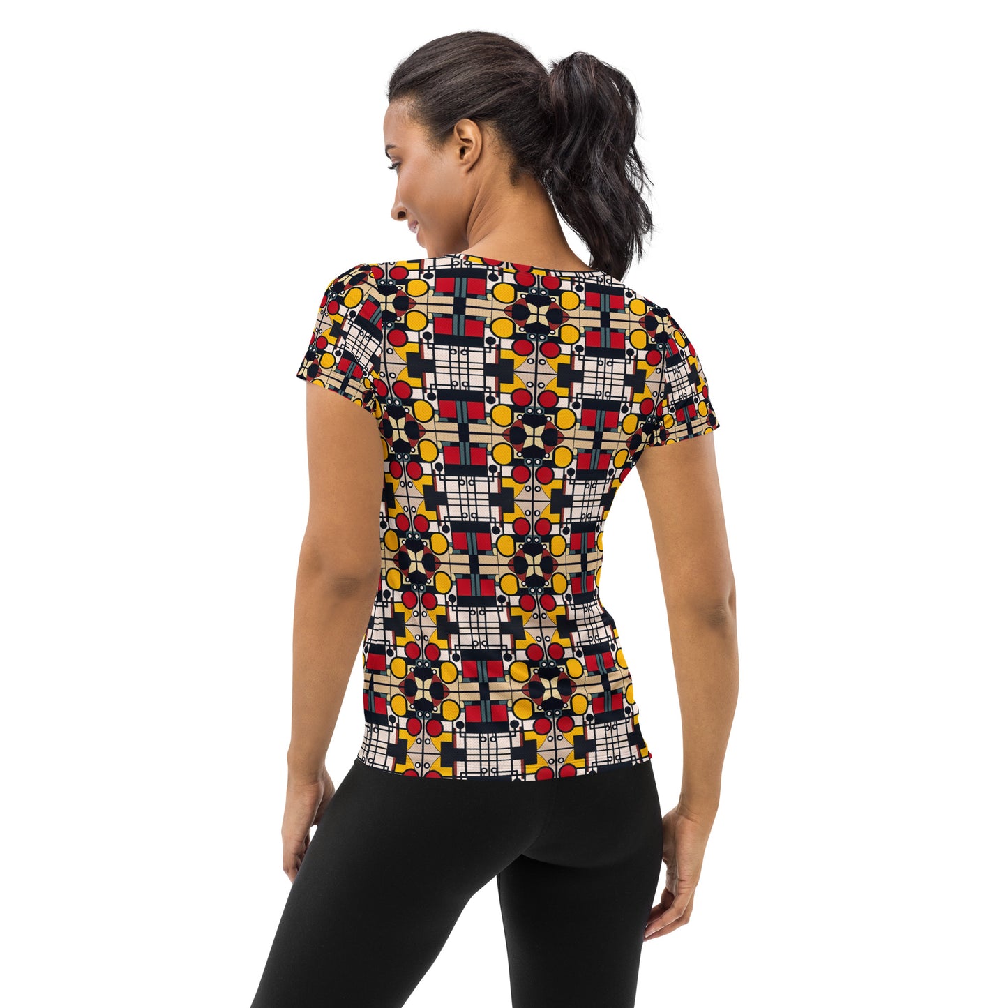 DMV 0142 Geo Boho All-Over Print Women's Athletic T-shirt