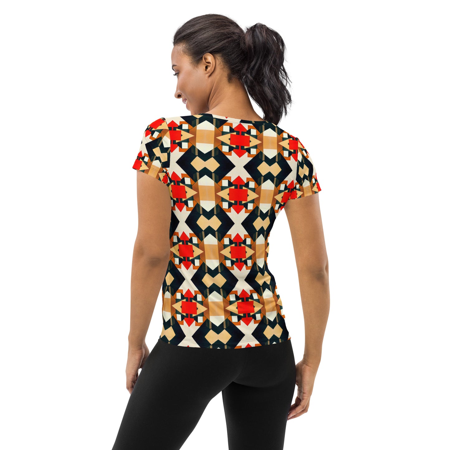 DMV 0138 Geo Boho All-Over Print Women's Athletic T-shirt