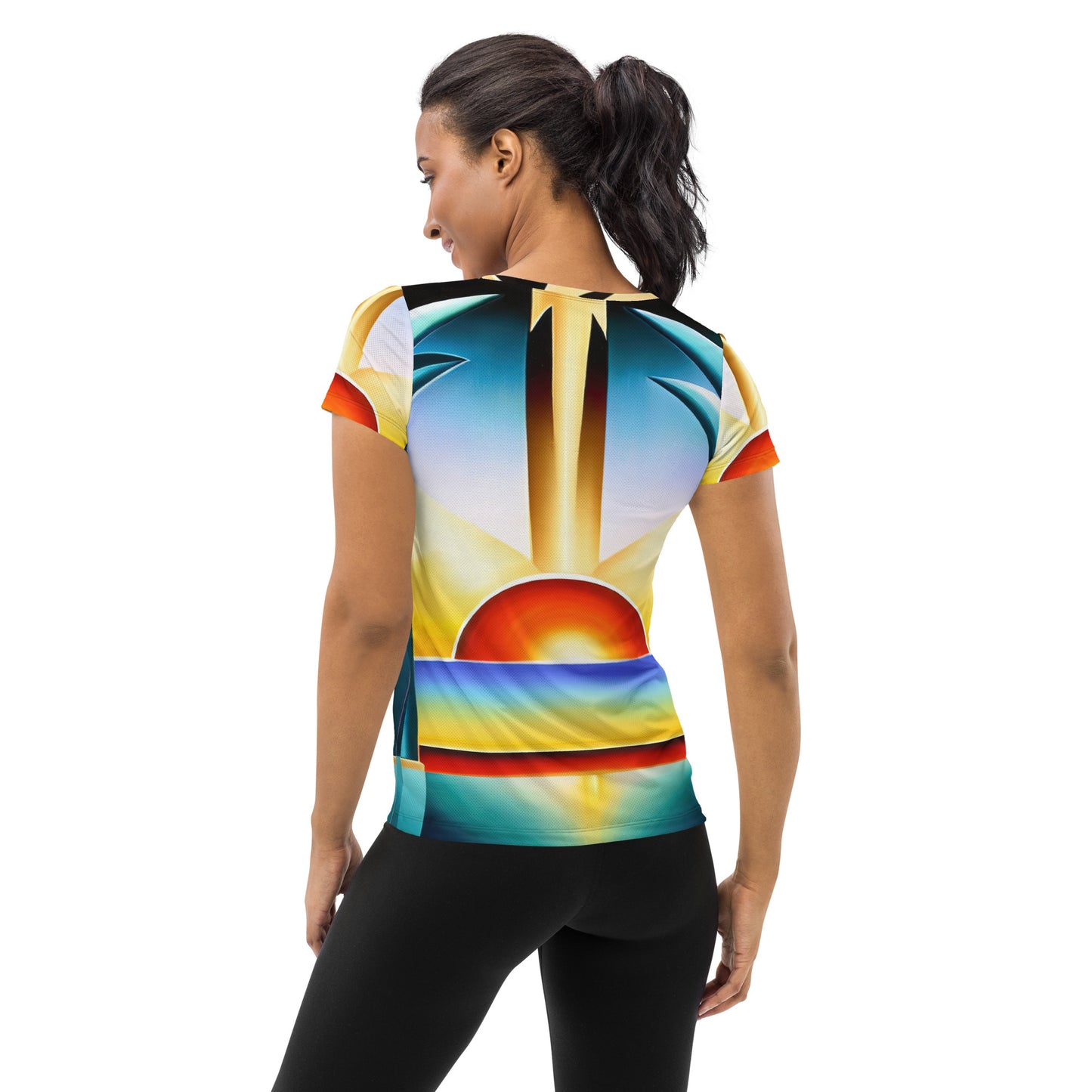 DMV 0262 Retro Art All-Over Print Women's Athletic T-shirt