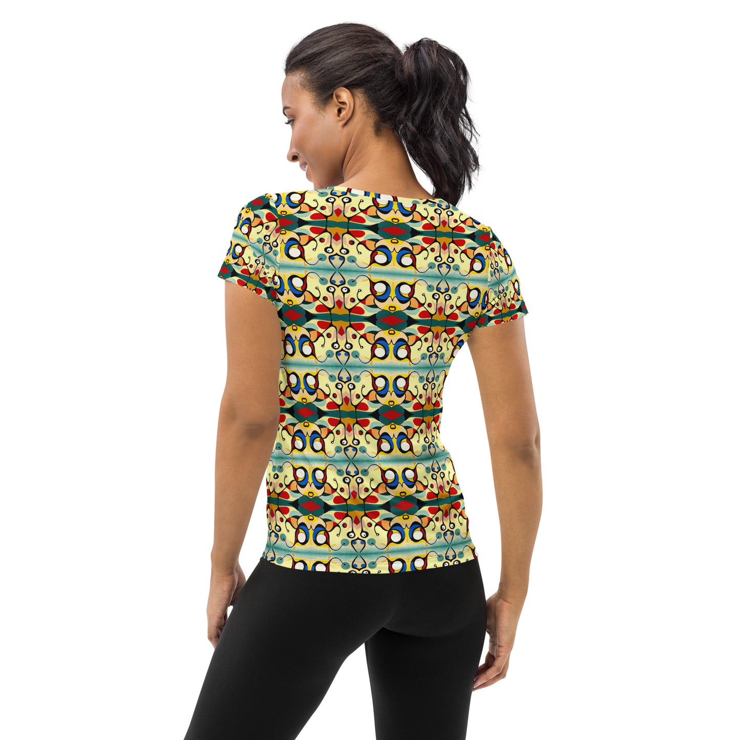 DMV 0405 Vintage Artsy All-Over Print Women's Athletic T-shirt