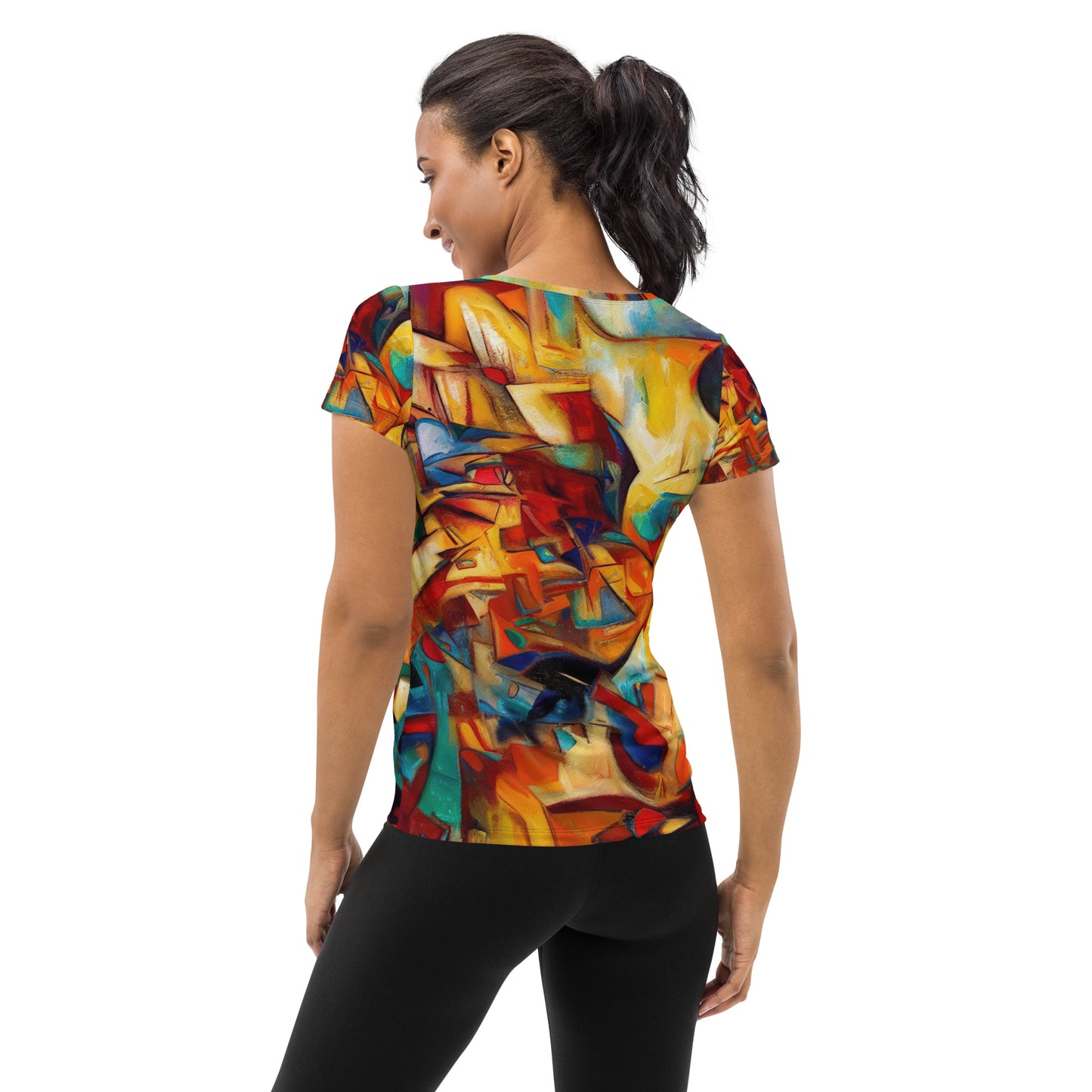 DMV 0416 Abstract Art All-Over Print Women's Athletic T-shirt