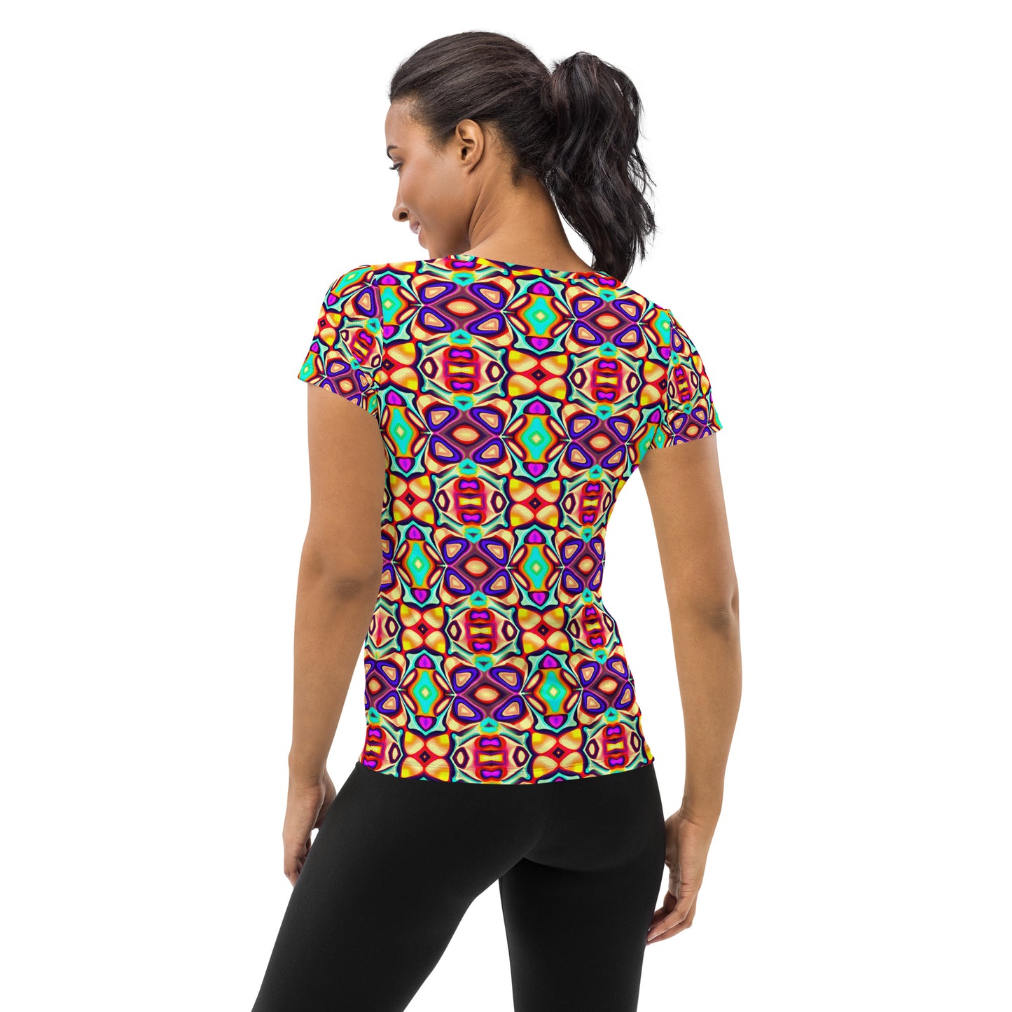 DMV 1357 Psy Artsy All-Over Print Women's Athletic T-shirt