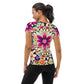 DMV 0307 Floral All-Over Print Women's Athletic T-shirt