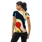 DMV 1356 Retro Art All-Over Print Women's Athletic T-shirt