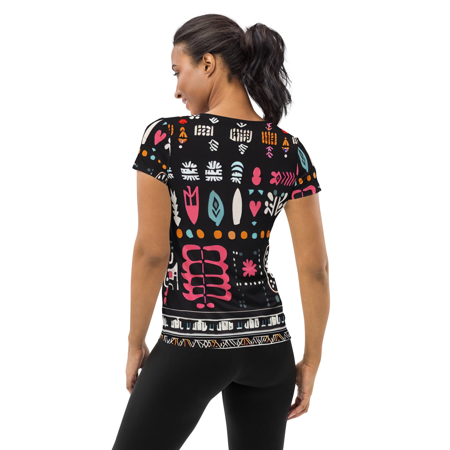 DMV 0605 Boho All-Over Print Women's Athletic T-shirt