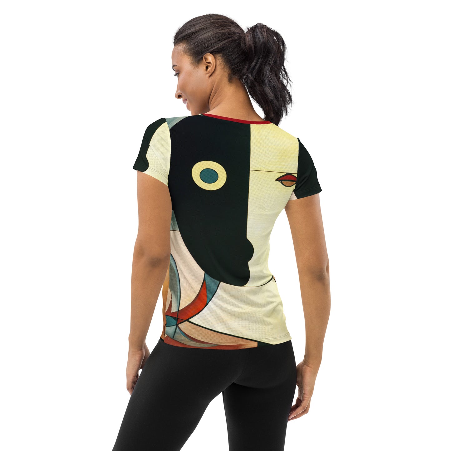 DMV 2123 Retro Art All-Over Print Women's Athletic T-shirt