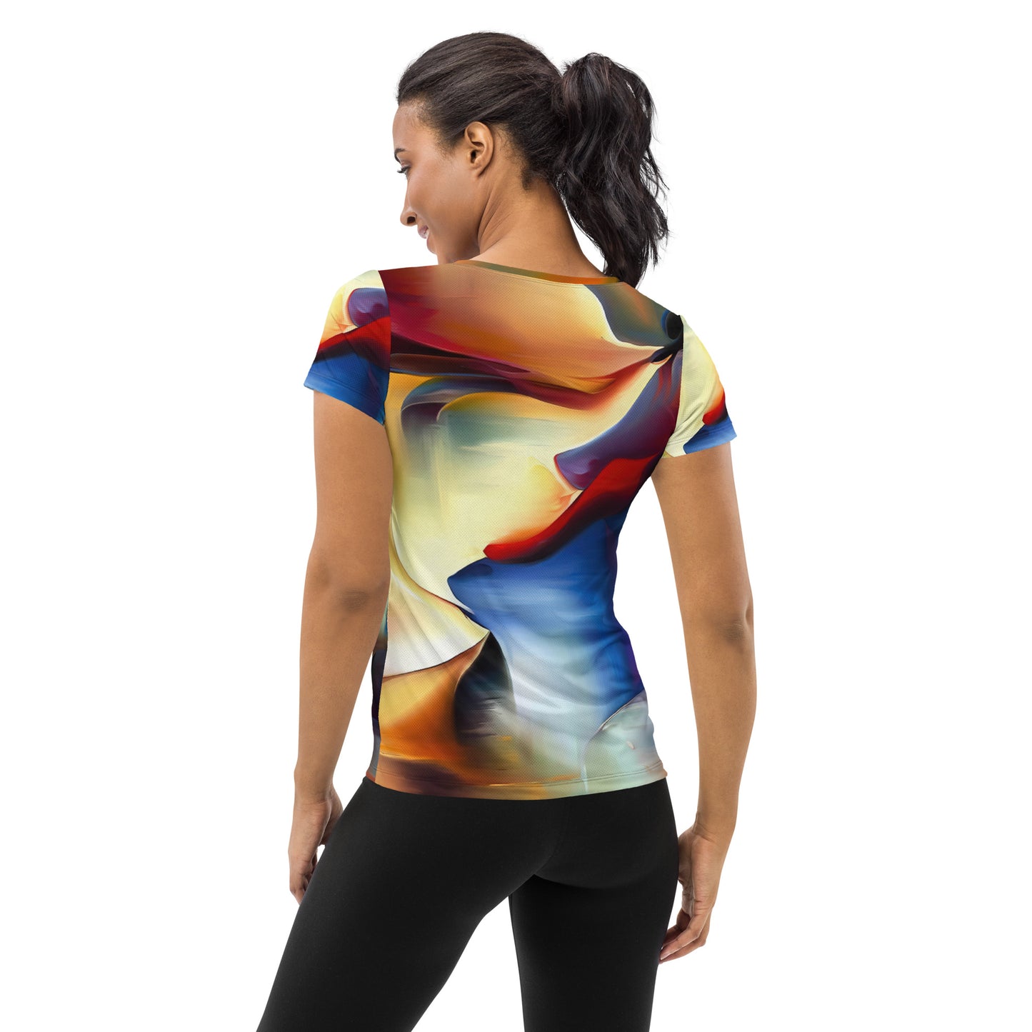 DMV 1069 Abstract Art All-Over Print Women's Athletic T-shirt