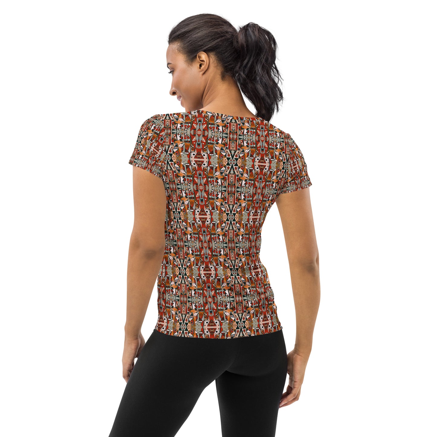 DMV 1531 Classic Boho All-Over Print Women's Athletic T-shirt