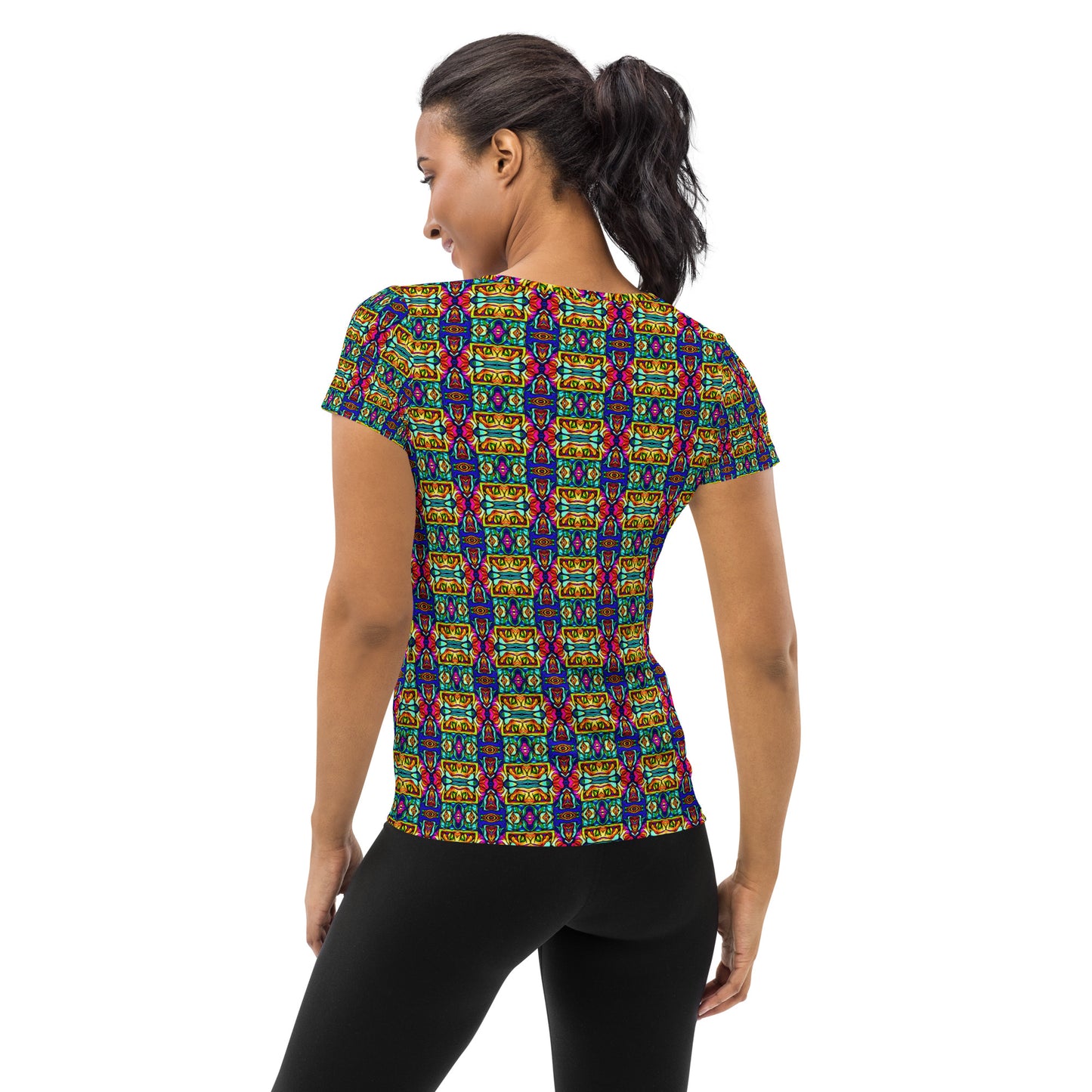 DMV 2049 Psy Artsy All-Over Print Women's Athletic T-shirt