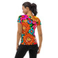 DMV 0938 Floral All-Over Print Women's Athletic T-shirt