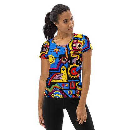 DMV 0235 Psy Art All-Over Print Women's Athletic T-shirt