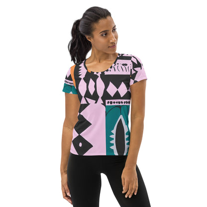 DMV 0229 Boho All-Over Print Women's Athletic T-shirt