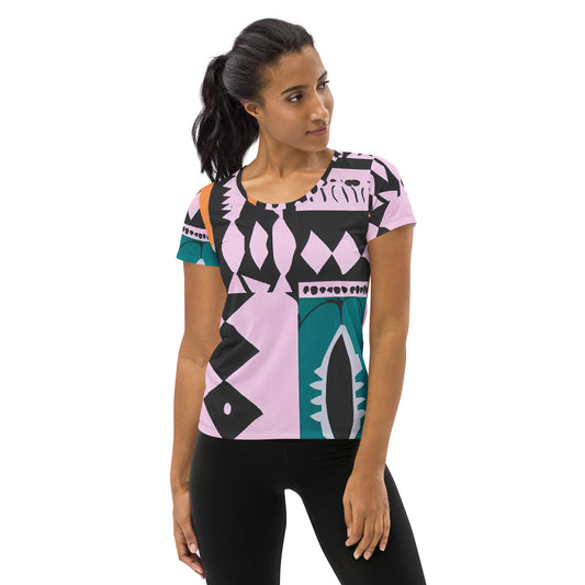 DMV 0229 Boho All-Over Print Women's Athletic T-shirt