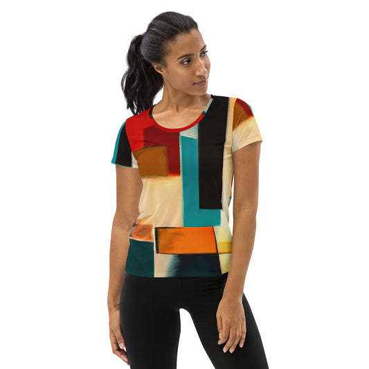 DMV 0282 Abstract Art All-Over Print Women's Athletic T-shirt