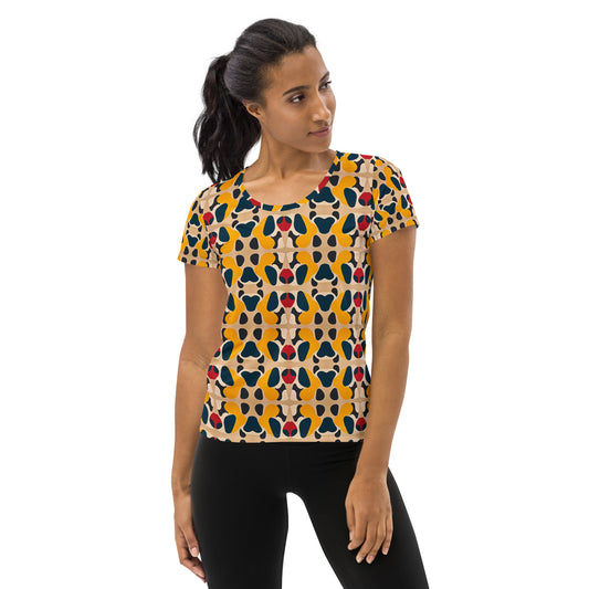 DMV 0236 Vintage Artsy All-Over Print Women's Athletic T-shirt