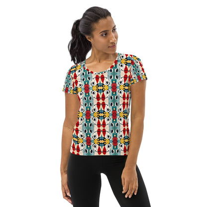 DMV 0230 Vintage Artsy All-Over Print Women's Athletic T-shirt