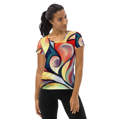 DMV 0277 Abstract Art All-Over Print Women's Athletic T-shirt