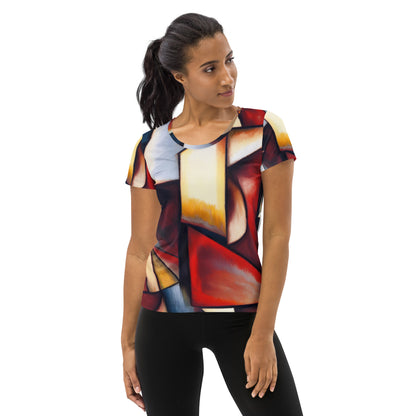 DMV 0067 Abstract Art All-Over Print Women's Athletic T-shirt