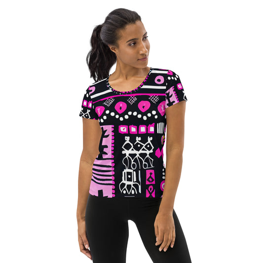 DMV 0026 Boho All-Over Print Women's Athletic T-shirt