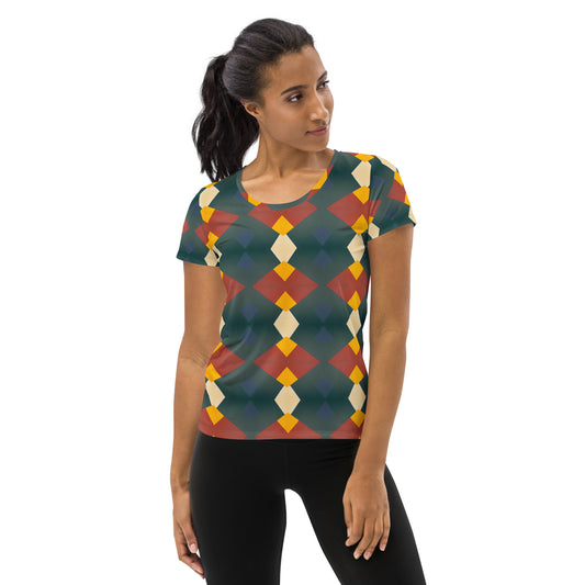 DMV 0057 Classic Boho All-Over Print Women's Athletic T-shirt