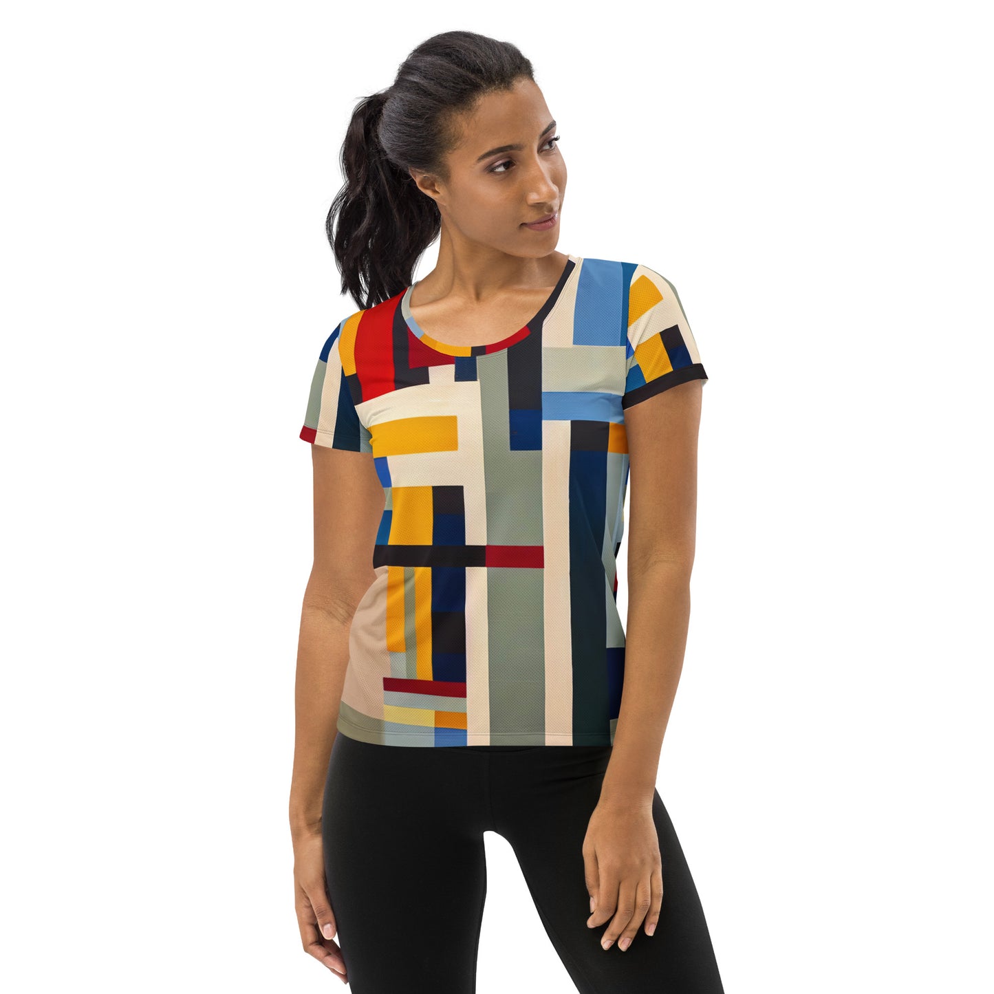 DMV 0072 Abstract Art All-Over Print Women's Athletic T-shirt