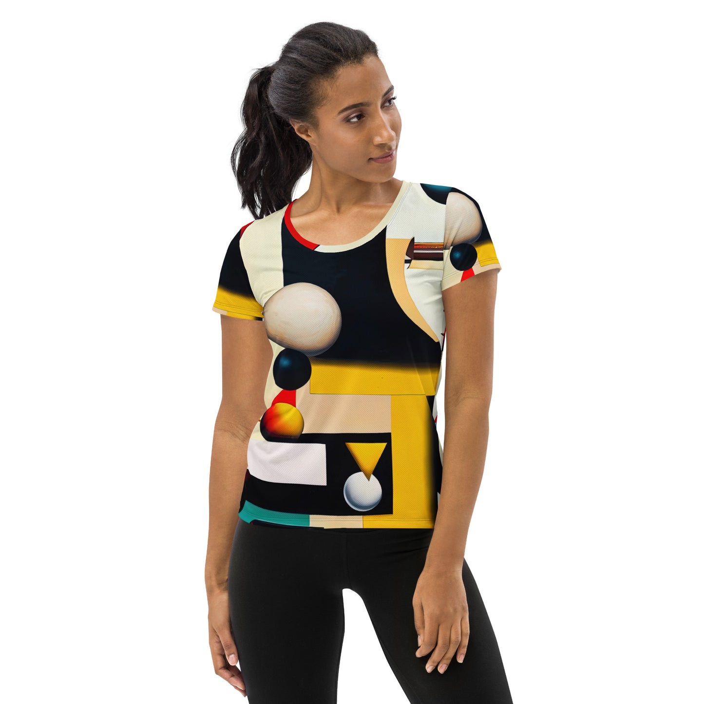 DMV 0055 Retro Art All-Over Print Women's Athletic T-shirt