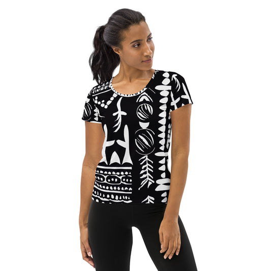 DMV 0060 Boho All-Over Print Women's Athletic T-shirt