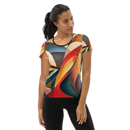 DMV 0015 Abstract Art All-Over Print Women's Athletic T-shirt