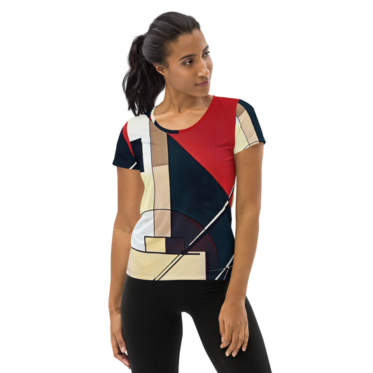 DMV 0061 Abstract Art All-Over Print Women's Athletic T-shirt