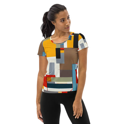 DMV 0016 Abstract Art All-Over Print Women's Athletic T-shirt